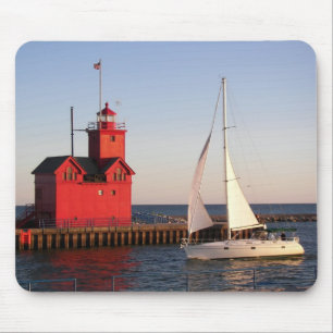 Big Red Holland lighthouse Mouse Pad