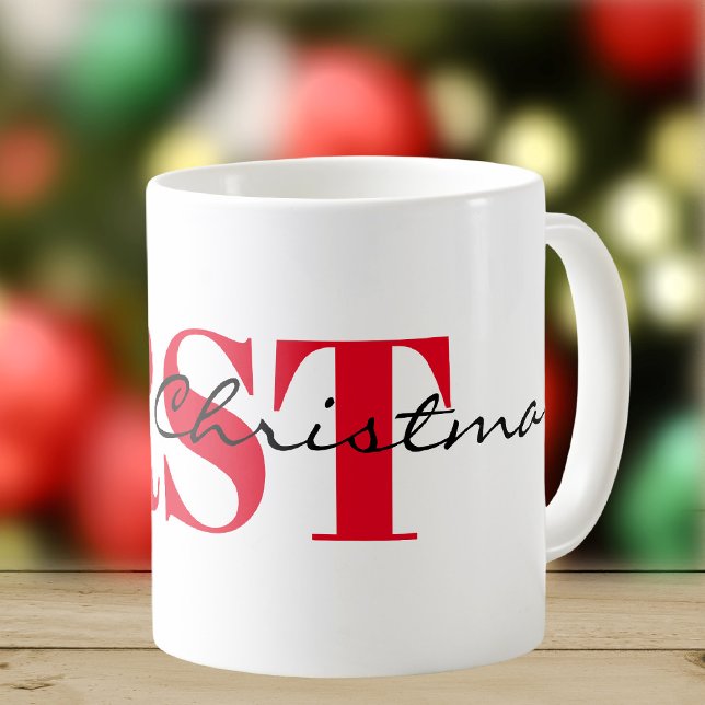 Big Red Initials & Merry Christmas 11oz Classic Coffee Mug (Creator Uploaded)