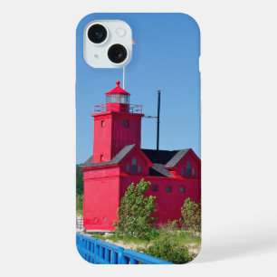 Big Red Lighthouse iPhone 15 Plus Case