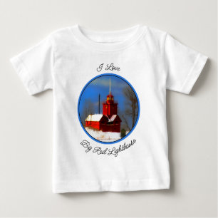 Big Red Lighthouse Painting - Original Art Baby T-Shirt