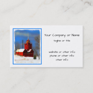 Big Red Lighthouse Painting - Original Art Business Card