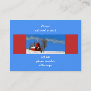 Big Red Lighthouse Painting - Original Art Business Card