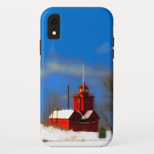 Big Red Lighthouse Painting - Original Art Case-Mate iPhone Case