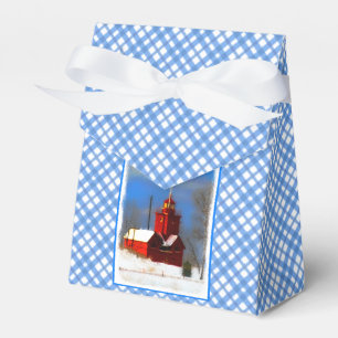 Big Red Lighthouse Painting - Original Art Favour Box