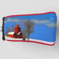 Big Red Lighthouse Painting - Original Art