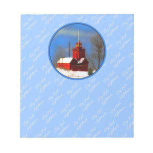 Big Red Lighthouse Painting - Original Art Notepad