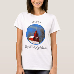 Big Red Lighthouse Painting - Original Art T-Shirt