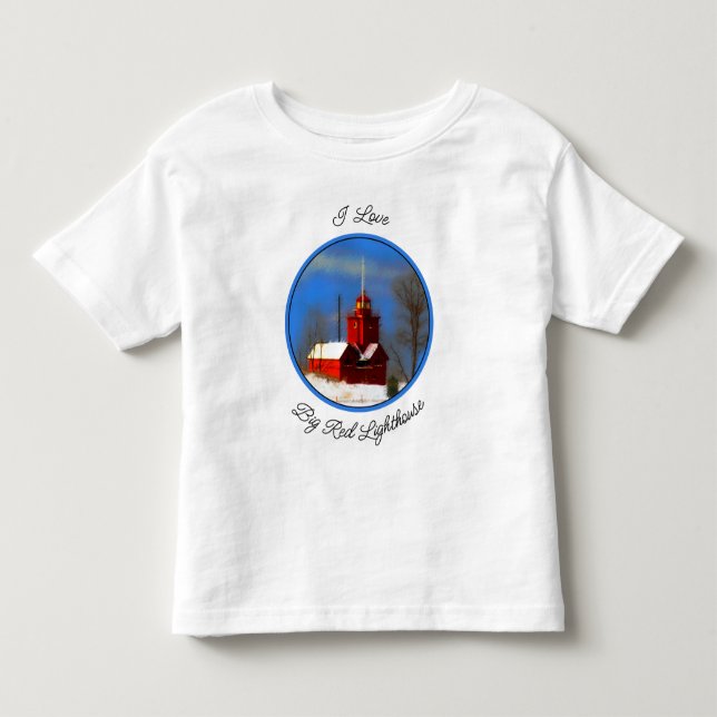 Big Red Lighthouse Painting - Original Art Toddler T-Shirt (Front)