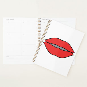 Big Red Lips Spiral Planner