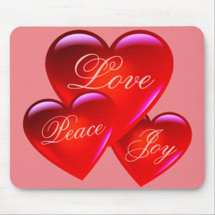 Big red love heart/lots of love/loving heart-pink mouse pad