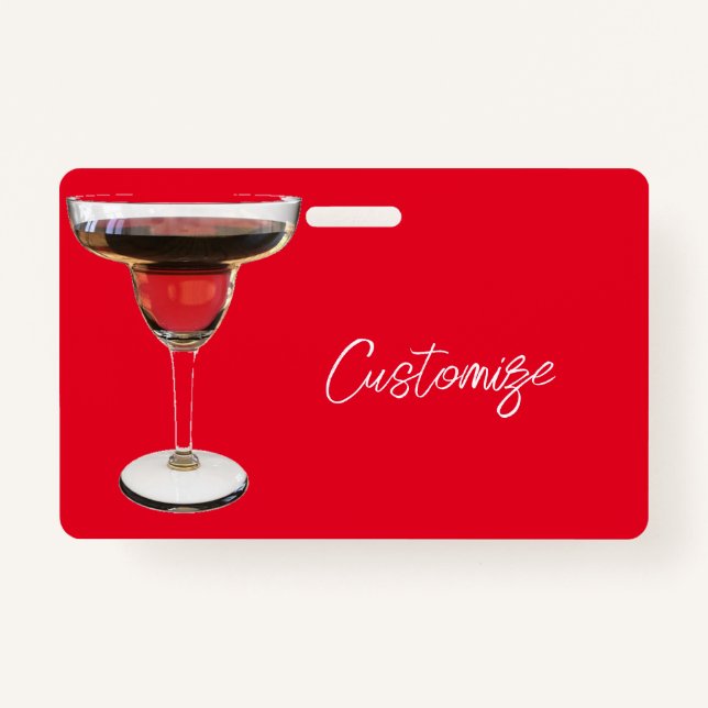 Big Red Margarita Cocktail Drink Thunder_Cove ID Badge (Front)