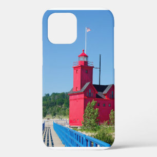 Big Red Michigan Lighthouse iPhone 12 Case