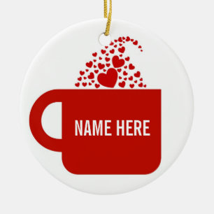 Big Red Mug Ceramic Tree Decoration