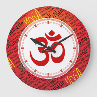 Big Red Om - Forget What Time it Is Yoga Large Clock