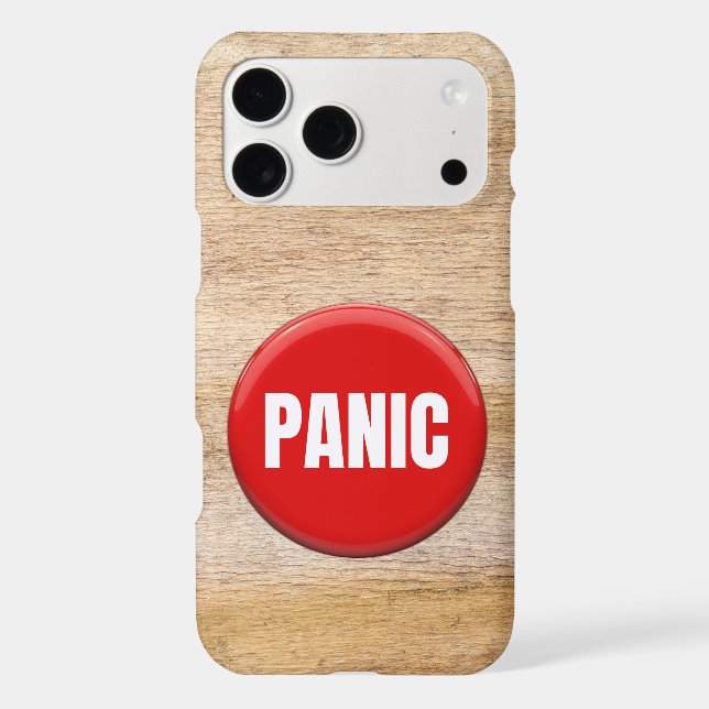 Big Red Panic Button Funny Joke Fear Stress (Back)