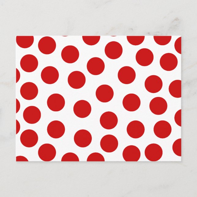 Big Red Polka Dots on Customisable Background Postcard (Front)