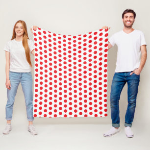 Big Red Polka Dots Towel Fleece Blanket