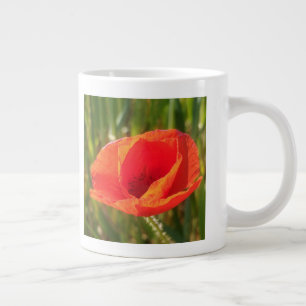 Big red poppy large coffee mug