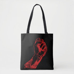 Big Red Raised Defiant Fist Tote Bag