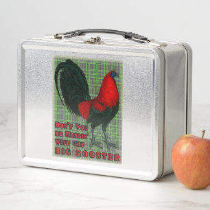 Big Red Rooster Metal Lunch Box