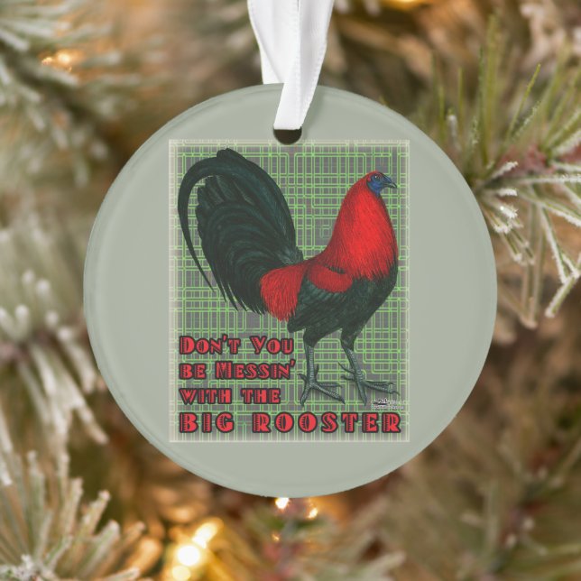 Big Red Rooster Ornament (Tree)