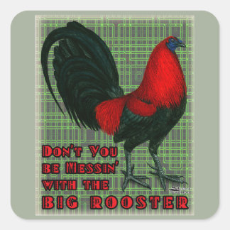 Big Red Rooster Square Sticker
