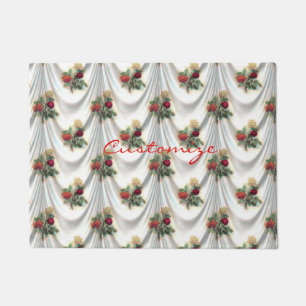 Big red rose curtain Thunder_Cove Doormat