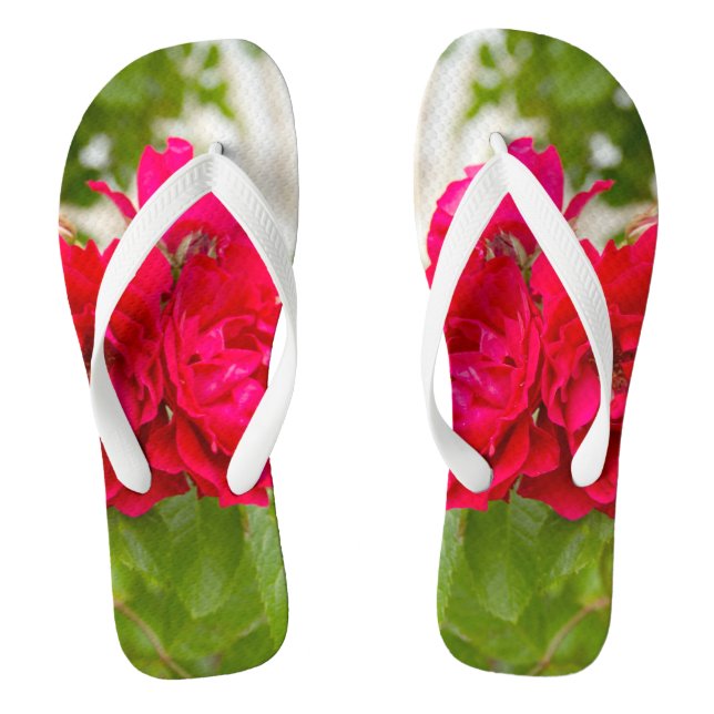 Big red roses in the garden   jandals (Footbed)