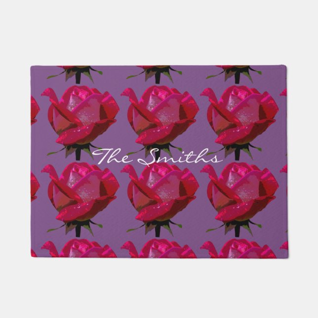 big red roses Thunder_Cove Doormat (Front)