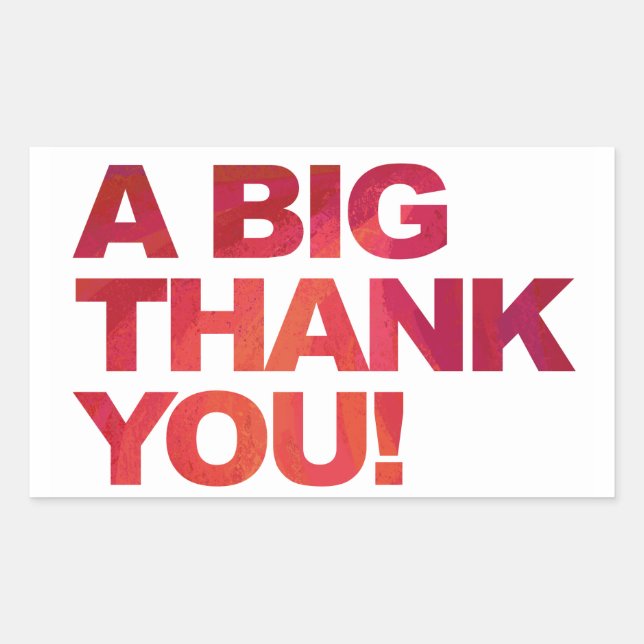 Big Red Thank You Rectangular Sticker (Front)
