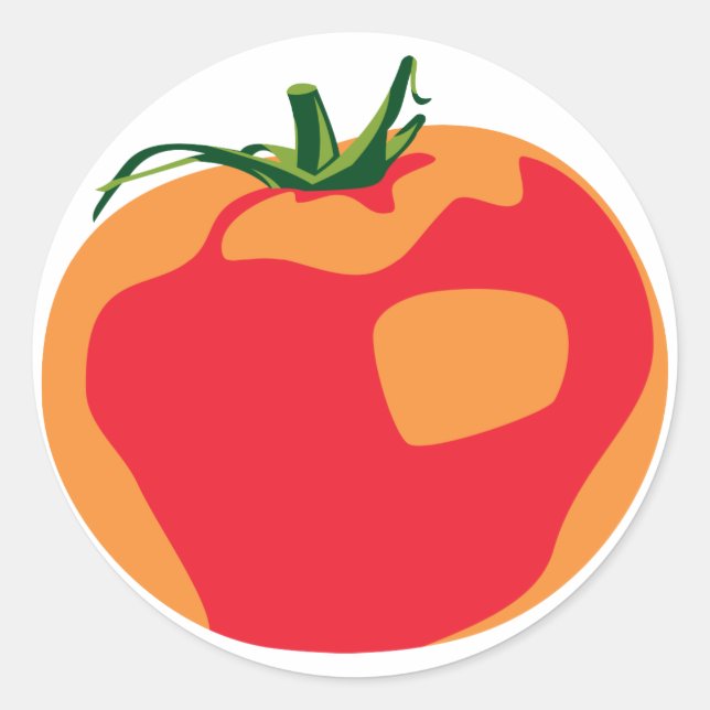 Big Red  Tomato Classic Round Sticker (Front)