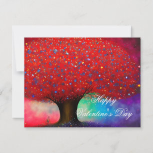 Big red tree valentine holiday card