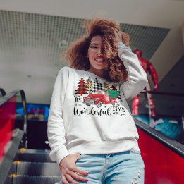 Big Red Truck and Christmas Tree Sweatshirt