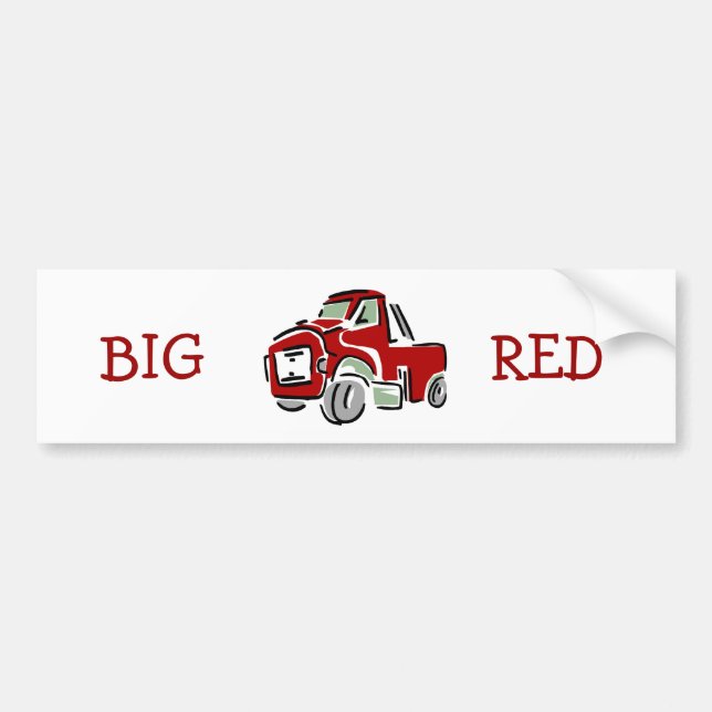 Big Red Truck Bumper Sticker (Front)