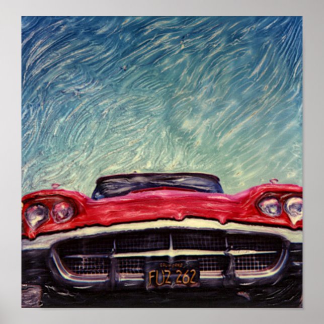Big Red Vintage Car Poster (Front)