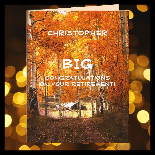 BIG Retirement Congratulations JUMBO, Cabin Aspens Card (Creator Uploaded)