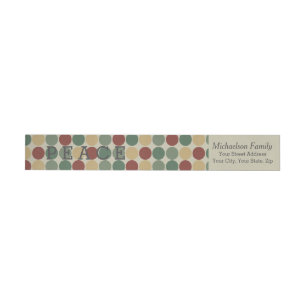 Big Retro Dots Holiday Wraparound Label