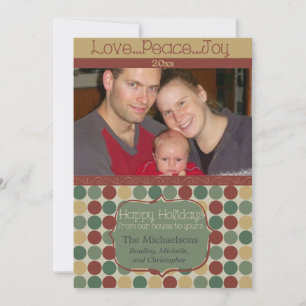 Big Retro Dots Photo Holiday Card