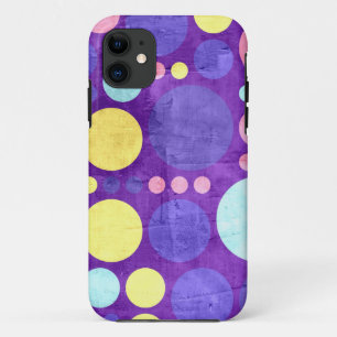 Big Retro Polka Dots   Yellow Purple Vintage Case-Mate iPhone Case