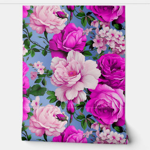 Big Retro Purple Rose Flower Wallpaper