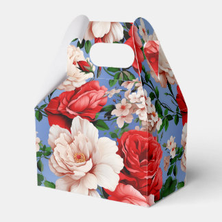 Big Retro Red Rose Flower Favour Box