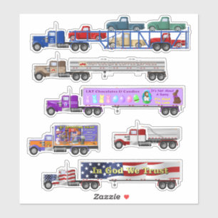 Big Rig and Little Red Truck Stickers