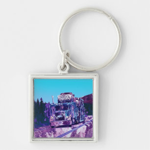 BIG RIG FREIGHT TRUCK LOVERS Art Key Ring