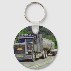 BIG RIG FREIGHT TRUCK LOVERS Art Key Ring