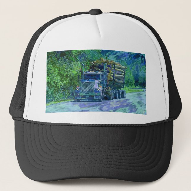 Big Rig Logging Truck Driving Trucker Hat Series (Front)
