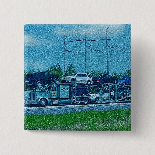 BIG RIG LORRIES & TRUCKS for Truck-lovers 15 Cm Square Badge (Front)