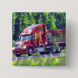 BIG RIG LORRIES & TRUCKS for Truck-lovers 15 Cm Square Badge