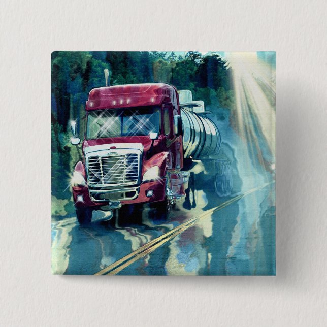 BIG RIG LORRIES & TRUCKS for Truck-lovers 15 Cm Square Badge (Front)
