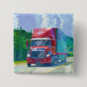 BIG RIG LORRIES & TRUCKS for Truck-lovers 15 Cm Square Badge