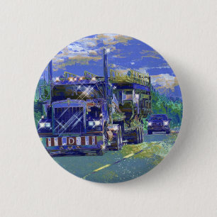BIG RIG LORRIES & TRUCKS for Truck-lovers 6 Cm Round Badge